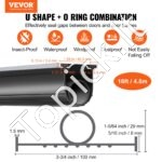 Garažo durų sandariklis su aliuminio laikikliais, 4,88 m, juodas. - Image 9