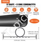 Garažo durų sandariklis, 4,88 m, 5/40,64 cm T formos, 3,3 cm pločio, juodas - Image 9