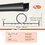 Garažo durų sandariklis, 4,88 m, 5/40,64 cm T formos, 3,3 cm pločio, juodas - Image 4