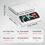 LED Skaitmeninės svarstyklės, 10 kg x 0,1 g - Image 7