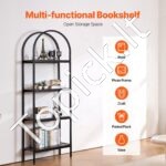 4 lygių kaimiško stiliaus metalinė stacionari knygų lentyna, 1,8 m. - Image 7