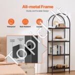 4 lygių kaimiško stiliaus metalinė stacionari knygų lentyna, 1,8 m. - Image 6