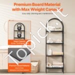 4 lygių kaimiško stiliaus metalinė stacionari knygų lentyna, 1,8 m. - Image 5