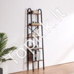 5 lygių trapecinė metalinė knygų lentyna, tinkama svetainei - Image 2