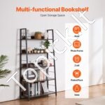 5 lygių kaimiško stiliaus trapecinė knygų lentyna biurui - Image 7