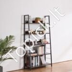 5 lygių kaimiško stiliaus trapecinė knygų lentyna biurui - Image 2