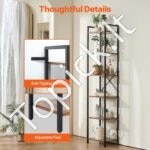 6 lygių rustic stiliaus metalinė knygų lentyna, 30x40x187 cm - Image 4