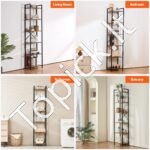 6 lygių rustic stiliaus metalinė knygų lentyna, 30x40x187 cm - Image 3