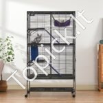 4 pakopų metalinis narvas gyvūnams 92x58x164cm - Image 8