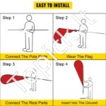 Reklamos vėliavos stulpas, 6 vnt., 4,88 m, su antžeminiu smaigaliu. - Image 7