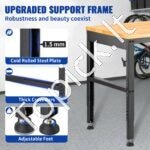 Aukščio reguliuojamas stalas 120 cm x 50 cm su maitinimo lizdu - Image 5