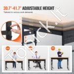 152,4 cm darbo stalas ant ratukų, su aukščio reguliavimu, maitinimo lizdu ir stalčiumi. - Image 7