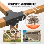 2 vnt. 4 krypčių 100x100 mm pergolos kampiniai laikikliai. - Image 5