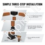 2 stulpelių jungčių rinkinys, 90° kampinis laikiklis, plieninės plokštės, 390 x 270 x 202 mm. - Image 4