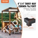 4 stulpelių jungčių rinkinys 4 x 4 coliai, 90° kampinis laikiklis, medinė jungtis - Image 8