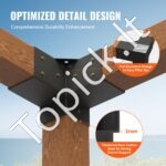 4 stulpelių jungčių rinkinys 4 x 4 coliai, 90° kampinis laikiklis, medinė jungtis - Image 7