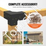 4 stulpelių jungčių rinkinys 4 x 4 coliai, 90° kampinis laikiklis, medinė jungtis - Image 5