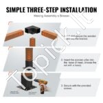 4 stulpelių jungčių rinkinys 4 x 4 coliai, 90° kampinis laikiklis, medinė jungtis - Image 4