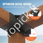 4 stulpelių jungčių rinkinys, 90° kampinis laikiklis, plienas, 270 x 270 x 202 mm. - Image 8