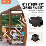 4 vnt. 4 krypčių 150x150 mm pergolos kampiniai laikikliai. - Image 8