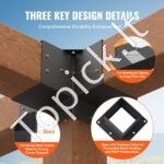 4 vnt. 4 krypčių 150x150 mm pergolos kampiniai laikikliai. - Image 7