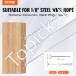 30 vnt. T316 nerūdijančio plieno 3,2 mm kabelių turėklų komplektas mediniams stulpams, 0–180° - Image 8