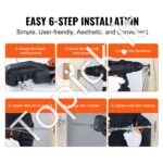 30 vnt. T316 nerūdijančio plieno 3,2 mm kabelių turėklų komplektas mediniams stulpams, 0–180° - Image 4