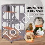 Gyvūnų narvas su 3 lygiais ir 1 durų aptvaru 760x865x1630 mm - Image 3