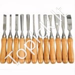 Medžio kaltų rinkinys su dėklu 12 vnt - Image 3