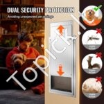 Augintinių durelės su užraktu ir magnetine sklendės sistema, M dydis, aliuminio rėmas - Image 5