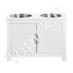 2 in 1 Pakelti maitinimo dubenėliai šunims su spintele 60x30x44cm - Image 9