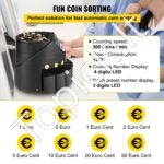 Euro monetų skaičiuotuvas, 300 monetų/min, su 8 stalčiais. - Image 8