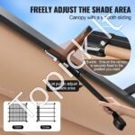 3 × 3 m ištraukiama pavėsinė su saulės atspalvio stogeliu, smėlio spalvos aliuminio konstrukcija. - Image 7