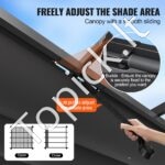 3 × 3 m ištraukiama pavėsinė su saulės atspalvio stogeliu, pilka aliuminio konstrukcija. - Image 7