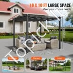 3 × 3 m ištraukiama pavėsinė su saulės atspalvio stogeliu, pilka aliuminio konstrukcija. - Image 6