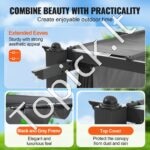 3 × 3 m ištraukiama pavėsinė su saulės atspalvio stogeliu, pilka aliuminio konstrukcija. - Image 5