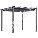 3 × 3 m ištraukiama pavėsinė su saulės atspalvio stogeliu, pilka aliuminio konstrukcija. - Image 2