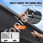 3 × 4 m ištraukiama pavėsinė su saulės atspalvio stogeliu, pilka aliuminio konstrukcija. - Image 6