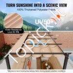 3 × 4 m ištraukiama pavėsinė su saulės atspalvio stogeliu, smėlio spalvos aliuminio konstrukcija. - Image 8