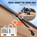 3 × 4 m ištraukiama pavėsinė su saulės atspalvio stogeliu, smėlio spalvos aliuminio konstrukcija. - Image 7