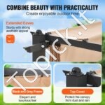 3 × 4 m ištraukiama pavėsinė su saulės atspalvio stogeliu, smėlio spalvos aliuminio konstrukcija. - Image 5