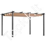 3 × 4 m ištraukiama pavėsinė su saulės atspalvio stogeliu, smėlio spalvos aliuminio konstrukcija. - Image 2