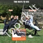 Kempingo hamakas/kėdė su kojų atrama, sulankstoma, 136,08 kg apkrovos talpa, pilka - Image 6