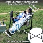 Kempingo hamakas/kėdė su kojų atrama, sulankstoma, 136,08 kg apkrovos talpa, pilka - Image 5