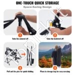 Kempingo hamakas/kėdė su kojų atrama, sulankstoma, 136,08 kg apkrovos talpa, pilka - Image 4