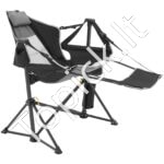 Kempingo hamakas/kėdė su kojų atrama, sulankstoma, 136,08 kg apkrovos talpa, pilka - Image 2