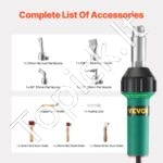 Karšto oro plastiko suvirintojas 1600 W su 9 priedais (PVC, TPO, vinilas) - Image 4