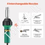 Karšto oro plastiko suvirintojas 1600 W su 14 priedų (PVC, TPO, vinilas) - Image 7