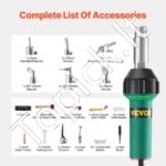 Karšto oro plastiko suvirintojas 1600 W su 17 priedų (PVC, TPO, vinilas) - Image 4