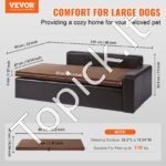 Minkšta odinė sofa šunims ir katėms 101 x 58,5 x 33,5 cm iki 50 kg - Image 2